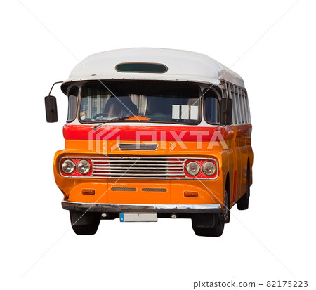 Yellow old style bus Yellow old style bus 82175223
