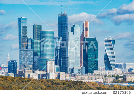 Autumn day view of the business city center. Moscow. Autumn day view of the business city center. Moscow. 82175366