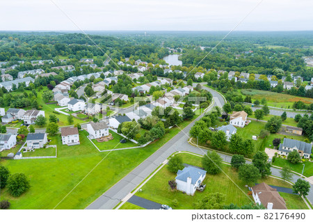 Aerial view of single family homes, a residential district East Brunswick New Jersey 82176490