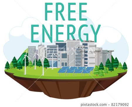 Green energy generated by wind turbine and solar panel 82179092