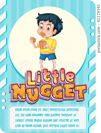 Character game card template with word Little Nugget 82179342