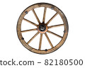 wooden wheel isolated on white with clipping path included 82180500