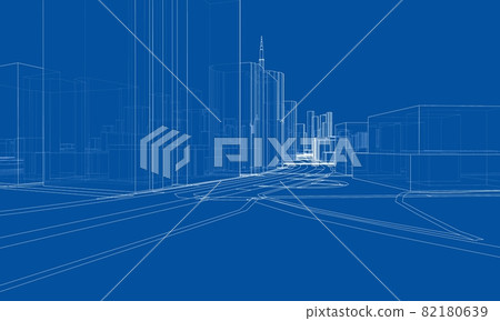 Vector 3d urban landscape. Buildings and roads 82180639