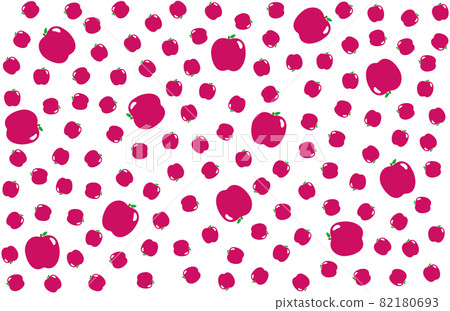 Random seamless pattern of large and small apples. Transparent background. Vector illustration. 82180693