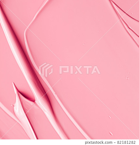 Pink lipstick or lip gloss texture as cosmetic background, makeup and beauty cosmetics product for luxury brand, holiday flatlay backdrop or abstract wall art and paint strokes 82181282