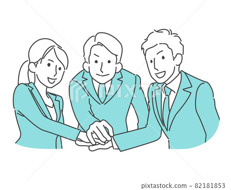 與同事和隊友一起努力工作的圖像說明 82181853