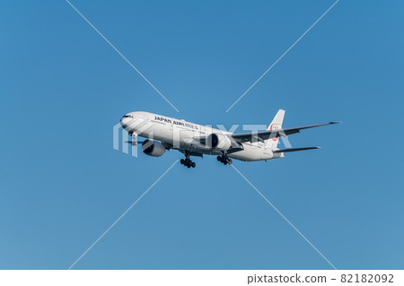 [JAL aircraft landing on Runway A from Ukishimacho Park] 82182092