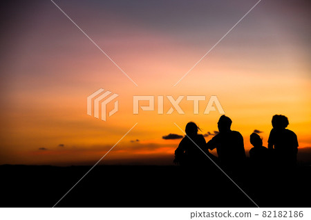 Sunset with family 82182186