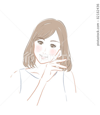 A woman who poses with a smile 82182436