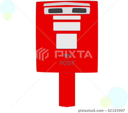 Illustration material of red retro and cute post 82183997