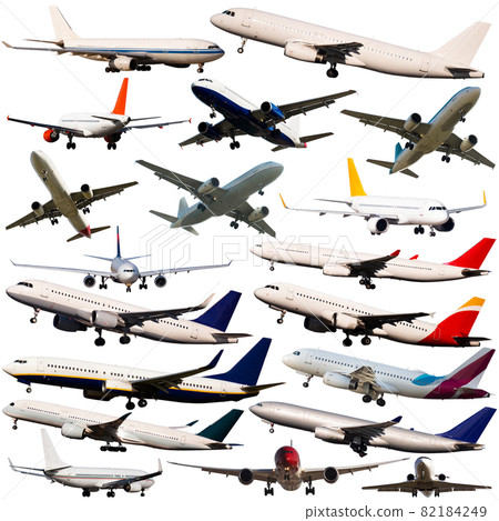 Collage of different passenger airplanes Collage of different passenger airplanes 82184249