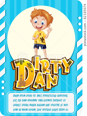 Character game card template with word Dirty Dan 82185074