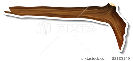 A sticker template of tree branch cartoon 82185149