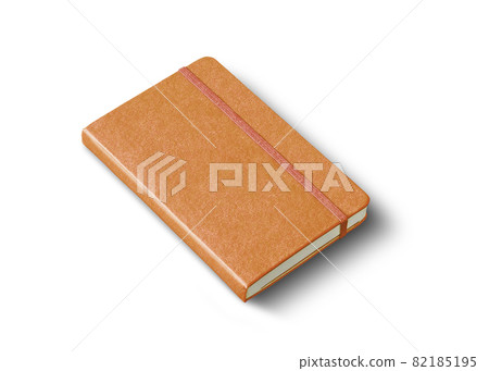 Leather closed notebook isolated on white 82185195