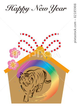 New Year's card of tiger votive tablet New Year's card of tiger votive tablet 82185908