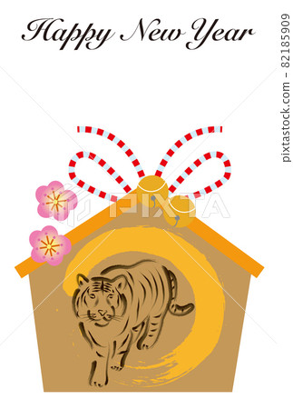 New Year's card of tiger votive tablet New Year's card of tiger votive tablet 82185909