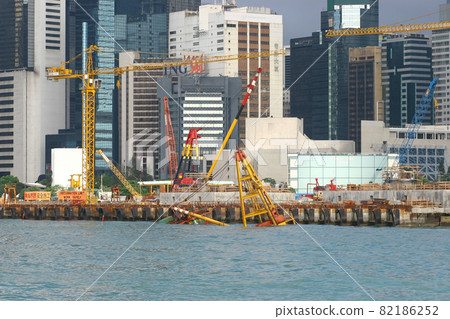 land reclamation being carried out at sea front for development 25 June 2005 land reclamation being carried out at sea front for development 25 June 2005 82186252