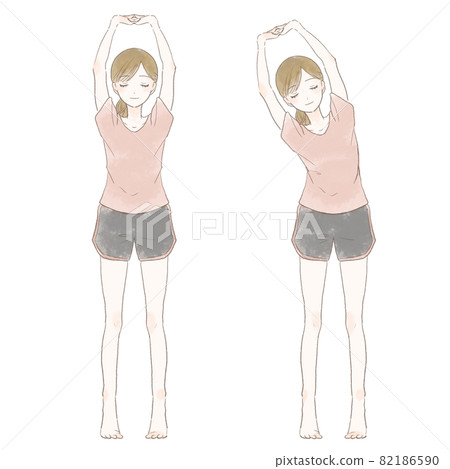 A woman doing a stretch to stretch her back 82186590
