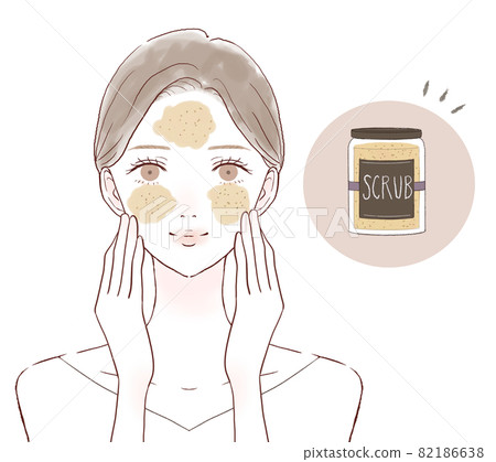 用磨砂膏呵護毛孔的女人 用磨砂膏呵護毛孔的女人 82186638