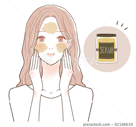 用磨砂膏呵護毛孔的女人 用磨砂膏呵護毛孔的女人 82186639