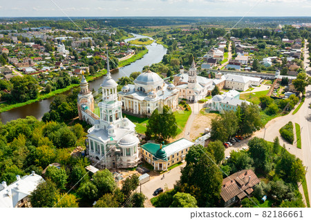 Torzhok city with Borisoglebsky male monastery, Russia 82186661
