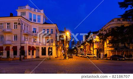 Konstantine Gamsakhurdia Street at night, Batumi, Georgia Konstantine Gamsakhurdia Street at night, Batumi, Georgia 82186707