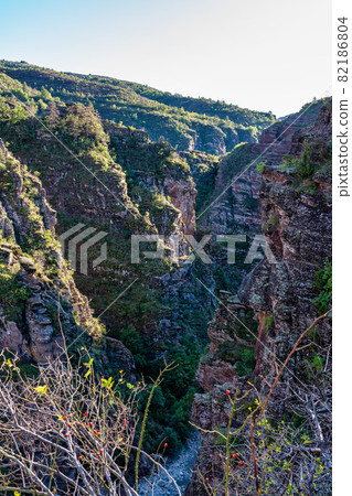 Gorges de Daluis or Chocolate canyon in Provence-Alpes, France. 82186804
