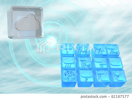 多雲多雲天氣氣候天氣圖像圖標背景壁紙（3DCG） 82187577