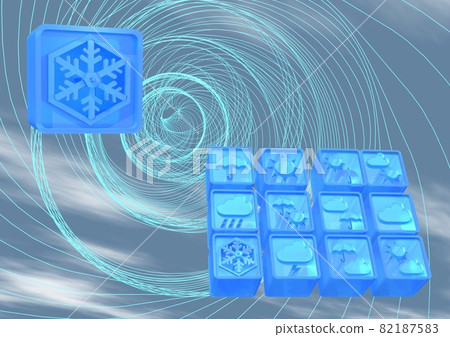 雪天氣氣候天氣藍色單色圖像圖標背景壁紙（3DCG） 82187583
