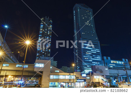 Bentencho Station cityscape skyscraper night view 82188662