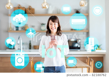 物聯網圖像家庭主婦和家 82188762