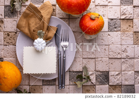 Autumn or Thanksgiving table setting Autumn or Thanksgiving table setting 82189032