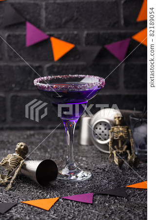Halloween purple lavender Margarita cocktail 82189054