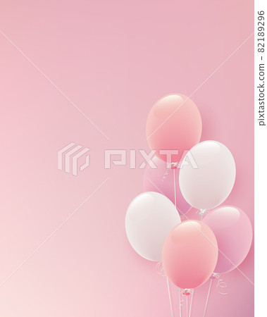 Pastel color balloon illustration background - Stock Illustration ...