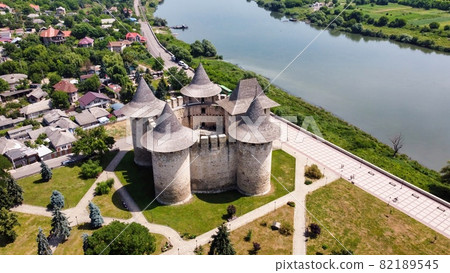 Aerial drone view of Soroca Fort in Moldova 82189545