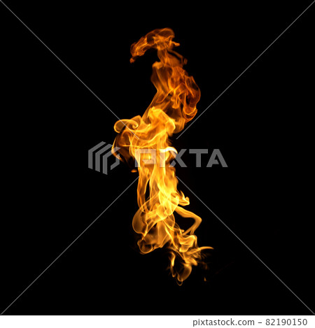 Fire flames collection isolated on black background Fire flames collection isolated on black background 82190150