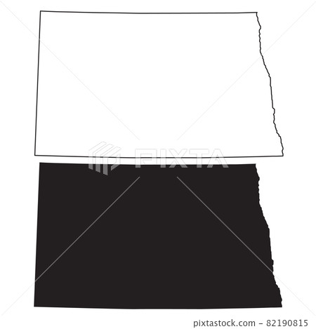 North Dakota map on white background. North Dakota State map sign. outline map of North Dakota. flat style. 82190815