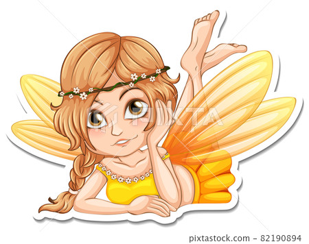 Beautiful fairy cartoon character sticker Beautiful fairy cartoon character sticker 82190894