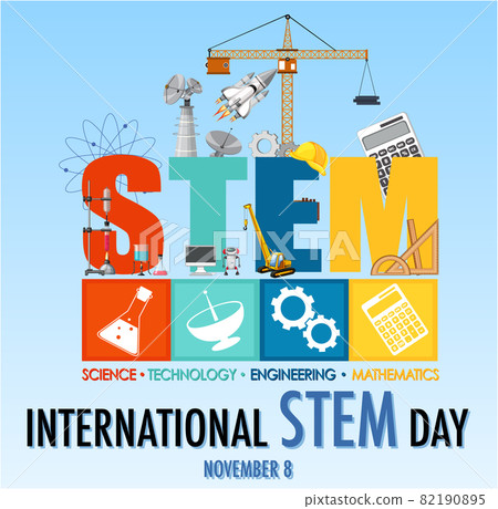 International STEM day on November 8th banner with STEM logo International STEM day on November 8th banner with STEM logo 82190895