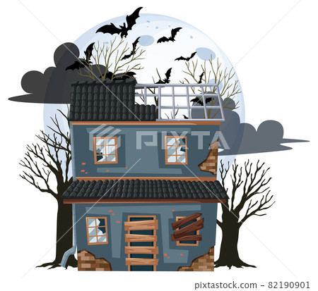 Isolated halloween abandoned house 82190901