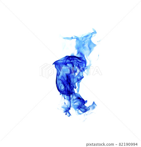 Beautiful fire blue flames on a black background. Stock Photo