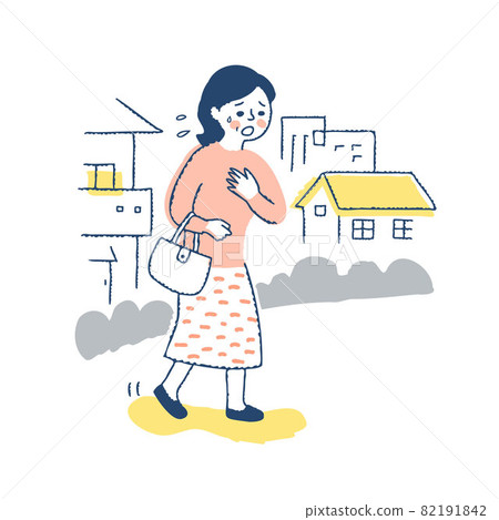 走路氣喘吁籲的女人 82191842