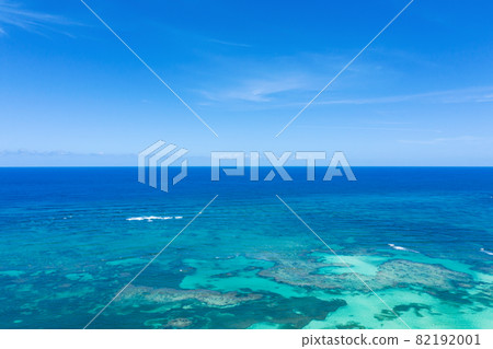 Caribbean sea. Aerial view from drone. Beautiful travel destination Caribbean sea. Aerial view from drone. Beautiful travel destination 82192001
