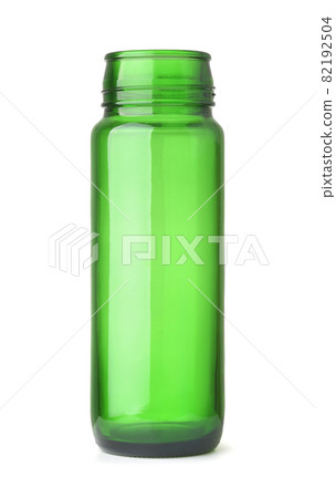 Front view of green glass wide neck bottle Front view of green glass wide neck bottle 82192504