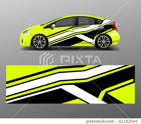Company branding Car decal wrap design vector. Graphic abstract shapes designs company car 82192645