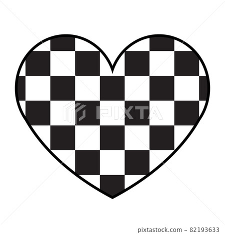 Vector flat heart with chess checkered texture 82193633
