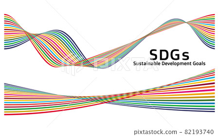 Simple greeting card Sustainable Development Goals SDGs 17 color line art Vector 82193740