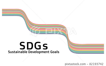 Simple greeting card Sustainable Development Goals SDGs 17 color line art Vector 82193742