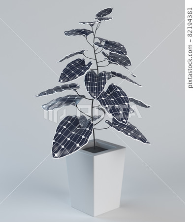 Plant leaves with solar panels 82194381