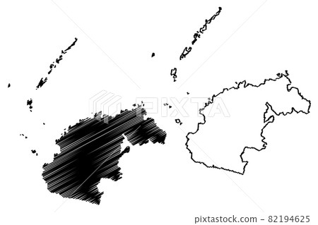Western Division (Republic of Fiji, Melanesia) map vector illustration, scribble sketch Viti Levu, Yasawa, Viwa and Mamanuca Islands map 82194625
